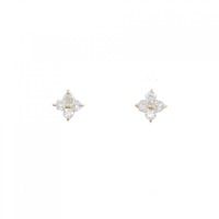 K18YG フラワー ダイヤモンド ピアス 0.24CT