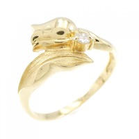K18YG フラワー ダイヤモンド リング 0.06CT
