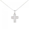 K18WG クロス ダイヤモンド ネックレス 0.20CT