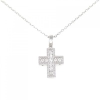 K18WG クロス ダイヤモンド ネックレス 0.20CT