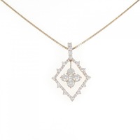 K18PG フラワー ダイヤモンド ネックレス 1.50CT