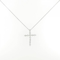 K18WG クロス ダイヤモンド ネックレス 0.70CT