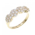 K18YG フラワー ダイヤモンド リング 0.80CT