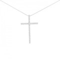 K18WG クロス ダイヤモンド ネックレス 0.39CT