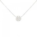 K18WG フラワー ダイヤモンド ネックレス 0.30CT