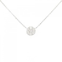K18WG フラワー ダイヤモンド ネックレス 0.30CT