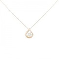 K10PG フラワー ダイヤモンド ネックレス 0.11CT