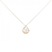 K10PG フラワー ダイヤモンド ネックレス 0.11CT