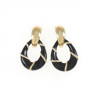 K18YG オニキス ピアス