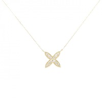 K18YG フラワー ダイヤモンド ネックレス 0.10CT