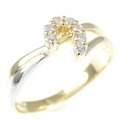 K18YG/PT ダイヤモンド リング 0.11CT