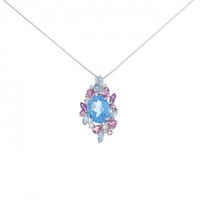 K18WG カラーストーン ネックレス