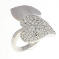 K18WG ハート ダイヤモンド リング 0.67CT