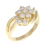 K18YG フラワー ダイヤモンド リング 0.51CT