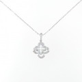 K18WG クローバー ダイヤモンド ネックレス 0.22CT