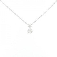 K18WG フラワー ダイヤモンド ネックレス 0.17CT