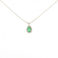 【新品】K18YG エメラルド ネックレス 0.20CT