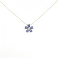 【新品】K18YG フラワー サファイヤ ネックレス 0.98CT