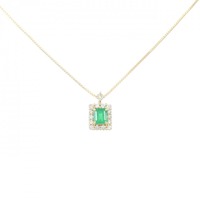 【新品】K18YG エメラルド ネックレス 0.25CT