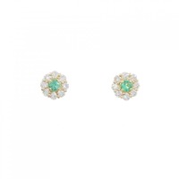 【新品】K18YG エメラルド ピアス 0.10CT