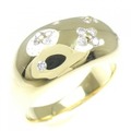 K18YG フラワー ダイヤモンド リング 0.18CT