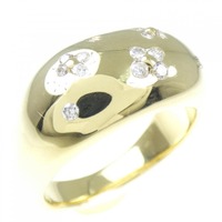 K18YG フラワー ダイヤモンド リング 0.18CT