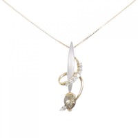 K18YG/PT ダイヤモンド ネックレス 1.034CT
