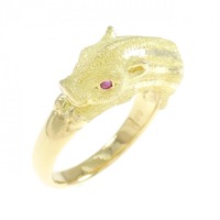 K18YG イノシシ ルビー リング 0.03CT