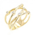 K18YG/PT ダイヤモンド リング 0.10CT