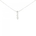 K18WG スリーストーン ダイヤモンド ネックレス 0.3CT