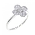 K18WG フラワー ダイヤモンド リング 0.25CT