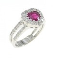 PT ハート ルビー リング 0.83CT