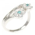 PT フラワー トルマリン リング 0.04CT