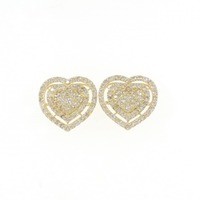 K18YG ハート ダイヤモンド ピアス 1.00CT
