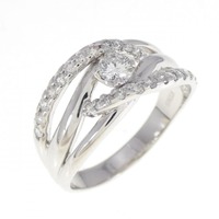K18WG ダイヤモンド リング 0.40CT