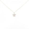 K18PG フラワー ピンクダイヤモンド ネックレス 0.06CT