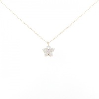 K18PG フラワー ピンクダイヤモンド ネックレス 0.06CT
