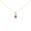 K18PG レッドベリル ネックレス 0.10CT