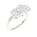 K18WG フラワー ダイヤモンド リング 1.00CT