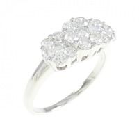 K18WG フラワー ダイヤモンド リング 1.00CT