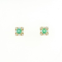 【新品】K18YG エメラルド ピアス 0.24CT