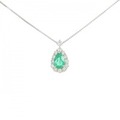 【新品】PT エメラルド ネックレス 0.36CT