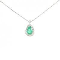【新品】PT エメラルド ネックレス 0.36CT