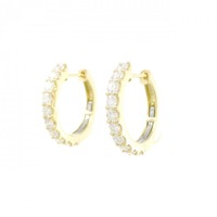 【新品】K18YG フープ ダイヤモンド ピアス 1.005CT