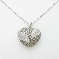 K18WG ハート パヴェ ダイヤモンドネックレス40％引き