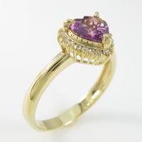 K18YG ハート ガーネットリング20％引き