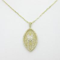 K18YG フラワー ダイヤモンドネックレス