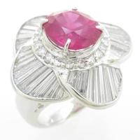 PT フラワー ルビーリング