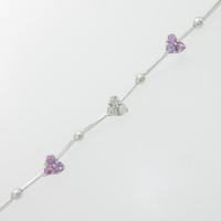 K18WG ハート ピンクサファイヤブレスレット