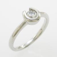 K18WG ホースシュー ダイヤモンドリング